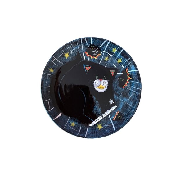 Susan Winget Halloween Cat Ceramic Decorative Plate - Picture 1 of 3